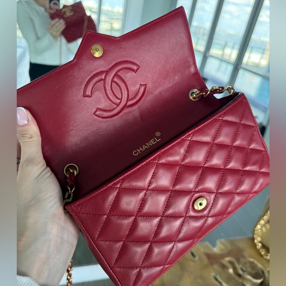 LOT 1800 24K gold plated CHANEL vintage XL CC rectangular flap 1989-1991 - Picture 5 of 17